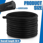 Pangda 50 ft Split Wire Loom Tubing Cable Sleeve Cord Protector, 1/4 Inch - Image 3