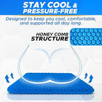 EcoNour Gel Seat Cushion for Long Sitting – Blue | Double-Layer Honeycomb Gel Cushion for Office Chair, Car & Wheelchair | Pain Relief for Tailbone, Sciatica & Back Support - Image 5