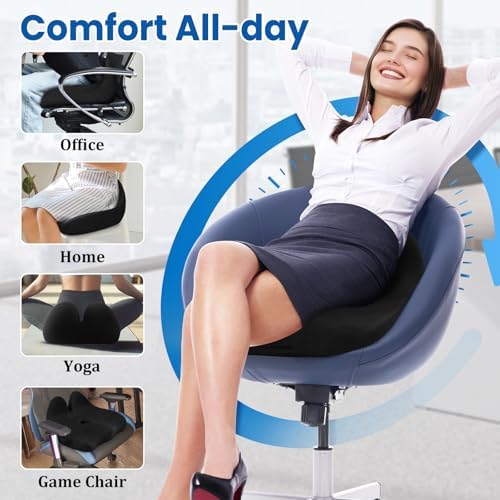 CushZone Extra Large Seat Cushion, Sciatica Support for Office Chair, Black - Image 5