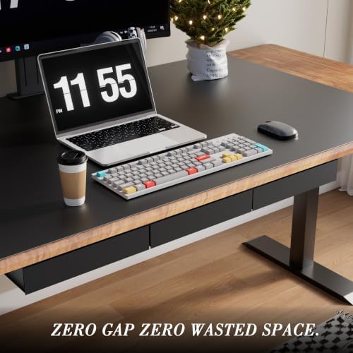 Under Desk Drawer with Gap-Free Side-by-Side Design, Hidden Handle Pull-Out Organizer for Office Desk (Black, Steel, 1-Pack) - Image 4