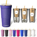 Frost Buddy Togo Buddy 30 oz Stainless Steel Vacuum Insulated Tumbler To Go Coffee Cup - Iced Coffee Cups, Iced Coffee Sleeve, Travel Mug, Thermal Cup for Hot & Cold Drinks, Dunkin Cup (Purple Glitz) by FrostBuddy
