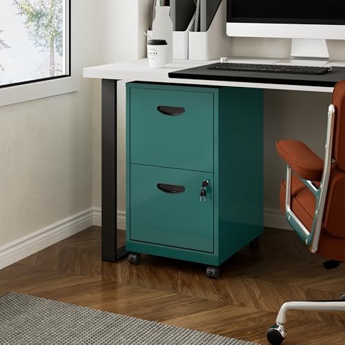 Polup 2 Drawer Rolling File Cabinet with Lock for Home Office - Image 2