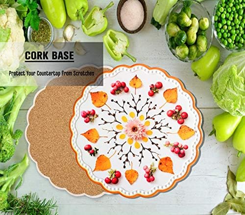 Ceramic Stone Trivet for Hot Pots Cork Base Heat Resistant Set of 4 - Image 2