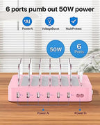 SooPii Premium 6-Port USB Charging Station Organizer for Multiple Devices - Image 2