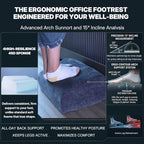 Foot Rest Under Desk for Office, Ergonomic Footrest, 2 Height Levels, Rocking Foot Stool Under Desk, Comfortable Foam Desk Foot Rest for Home Office, Gaming and Work (Denim Blue) - Image 6