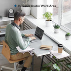 BONTEC Ergonomic Desk Extender Tray, 9.5"x9.1" Table Mount Arm Wrist Rest Shelf, 90° Foldable Elbow Support, Clamp on Computer Arm Rest for Desk, Office & Home Use, Durable & Easy to Install - Image 6