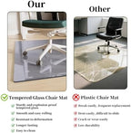 Glass Chair Mat 46" x 46" Tempered Glass Office Chair Mat - Image 3