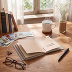 Thenshop Traveling Refillable Leather Journal Notebook, Gray, A5 Size - Image 4