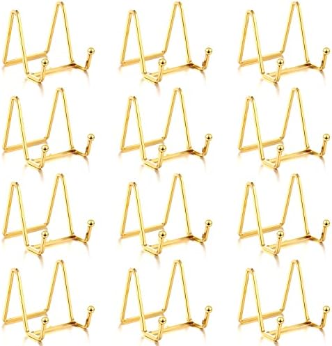 Kenning 12 Pieces Gold Plate Stand Easel Display, 12 Pieces, 3 Inch by Kenning