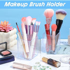 24 Pack Clear Acrylic Pen Holders – Multipurpose Desktop Organizer for Pencils, Makeup Brushes, Stationery & Office Supplies (2.6” x 2.6” x 3.6”) - Image 5