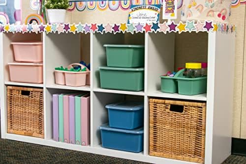 Teacher Created Resources Eucalyptus Green Portable Plastic Storage Caddy 6-Pack for Classrooms, Kids Room, and Office Organization, 3 Compartments - Image 6