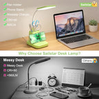 LED Desk Lamp with 10W Wireless Charging & Pen Holder, Light Green - Image 4