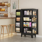 Black Kitchen Pantry Storage Cabinet, 48" Metal Storage Cabinet - Image 3