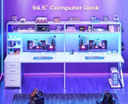 SEDETA Corner Gaming Computer Desk with Storage Drawers, Hutch, LED Lights - Image 3