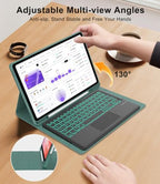 Touch Keyboard Case for Samsung Galaxy Tab S11 Ultra 14.6 Inch 2025, Galaxy Tab S11 Ultra Case Keypad with Precise Trackpad, Backlit Keyboard Cover with S Pen Holder for Samsung Tablet 14.6'', Green - Image 5