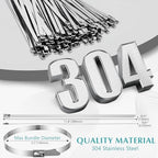 LEIFIDE 500 Pcs Stainless Steel Zip Ties 304 Metal Cable,0.31 X 11.8 Inch - Image 2