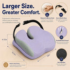 Seat Cushions for Office Chairs Wheelchair Cushion for Long Sitting Back Pain，Memory Foam Seat Car Computer Desk Chair Cushion，Coccyx Cushion for Tailbone Pain Relief Office Chair Butt Pillow Purple - Image 3