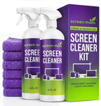 Screen Mom Ultimate Screen Cleaning Kit - 2 Pcs 16oz TV Screen Cleaner Spray and 6 Pcs Microfiber Cloths TV Cleaner Spray and Cloth, Laptop, Phone, iPad, Car and Computer Cleaning Kit Electronic by ScreenMom