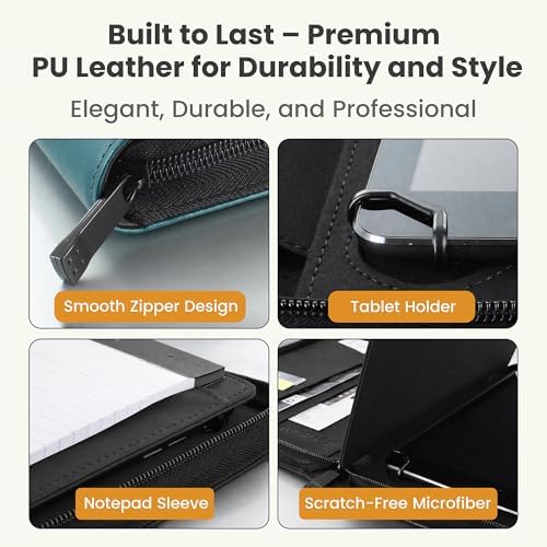 Universal Padfolio Case – Tablet Portfolio Organizer with Notepad Holder – Compatible with iPad 10th 11th Gen, iPad Pro 11, iPad 7 8 9 10.2 10.9 and 9.7 inches - Image 6