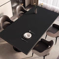 Leather Table Cover, Reversible Double-Sided, 1.8mm Thick, 24x60 Inch, Protector for Rectangular Tables, Waterproof & Oil Resistant for Dining Table, Office Desk, Dresser(Black+Black) by Unknown