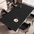 Leather Table Cover, Reversible Double-Sided, 1.8mm Thick, 24x60 Inch, Protector for Rectangular Tables, Waterproof & Oil Resistant for Dining Table, Office Desk, Dresser(Black+Black) by Unknown