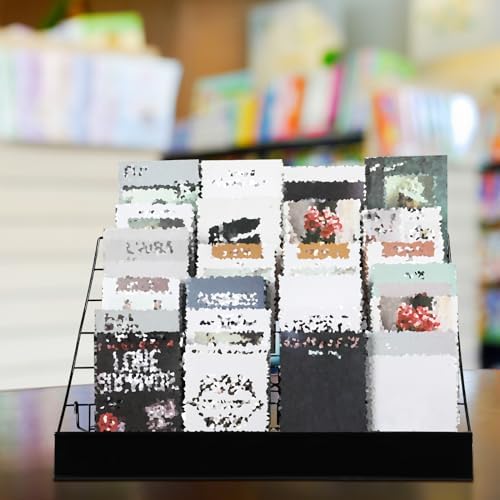 Queekay 6 Tier Wire Countertop Rack black Comic Book Holders Wide Wire Magazine Rack Tabletop Display Stand for Table Top Book Brochure Literature Comic Greeting Card Shelf Holder Stand - Image 4