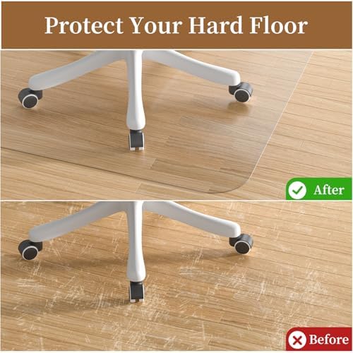48" X 48" PVC Clear Desk Chair Mat for Hard Floors - Image 3