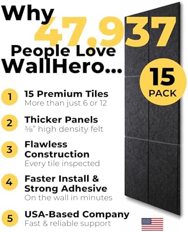 WALLHERO Vision Board - Large Cork Board for Walls 59" x 36", Black Bulletin Board | 15 Pack Felt Wall Tiles | Cork Boards for Office Pin Board Tack Board Cork Boards - Image 2