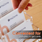 HeZone Business Card Holder for Desk, Multiple Cards Display Stand Rack for Women and Men, Clear Acrylic Card Organizer 9 Slot 3 Tiers - Image 7