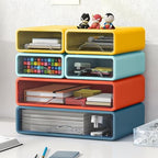 Desk Organizer with Drawers, Stackable Storage Drawers with Compartments Desktop Organization for Office Supplies, Makeup, Pencils, Tape, Erasers, Paperclips, Chargers (2S1M) - Image 2