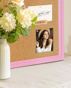 Cork Bulletin Board, 17.7"*23.6" Pin Board with Pink Frame, Decorative Hanging Message Board for Home Office School - Memos, Notes, Photos, Vision Board(PK-4560) - Image 6