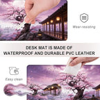 Mouse Pad,Large Desk Mat Set, 4in1 XL Mousepad + Keyboard Wrist Rest+Mouse Wrist Rest+Coaster with Ergonomic Desk Pad for Home Office Table Computer Cover -Cherry Blossom Tree - Image 3