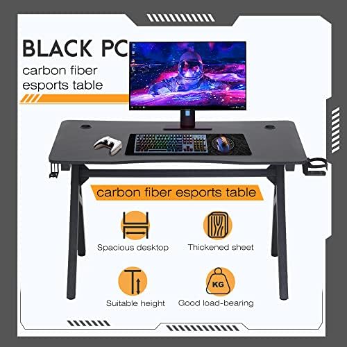 BestOffice | 47" Gaming Table | Blue | R-Shaped Computer Desk - Image 4