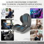 Memory Foam Seat Cushion with Lumbar Support, Ergonomic L-Shaped Car & Office Chair Cushion for Long Sitting, Orthopedic Coccyx Pillow for Sciatica & Back Pain Relief for Truck Drivers, Gaming & Home - Image 5