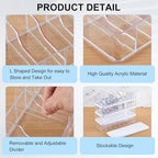 Tatuo Cord Organizer Box with Lid, Clear, White, 6 Pack - Image 4