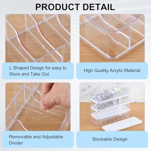 Tatuo Cord Organizer Box with Lid, Clear, White, 4 Pack - Image 4