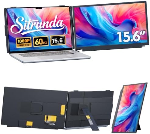 15.6" Laptop Screen Extender, 1080P FHD Detachable Portable Monitor for Laptop with Independent Stand, Vertical Travel Monitor Extender for Mac/Windows/Android/Game Console by Unknown