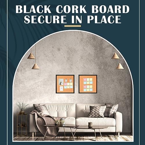 Thyle 6 Pcs Small Cork Bulletin Board 12 x 12, Framed Corkboard 1/2 Thick Vision Board Small Square Pin CorkBoard Decor Display Organizer for Wall Home Office School - Image 4