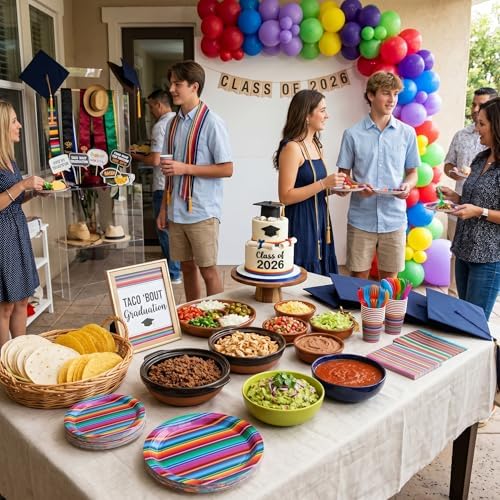 450 Pcs Tableware Set, Serve 50, Multicolor, Mexico Fiesta - Image 4