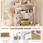BECOMFORT 37" Desktop Bookshelf, Desk Hutch Dorm with DIY Metal Pegboard - Image 4