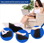 Foot Rest for Under Desk at Work, Ergonomic Under Desk Footrest with Washable Cover for Office, Home & Gaming Leg Elevation Pillow Black - Image 4