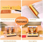 3D Memo Pad Time Piece Calendar 2027, 3D Tear-Off Art Desk Calendar 2027, Creative 3D Memo Pad Paper Art Tree House DIY Paper Carving Decoration (Big Orange Cat) - Image 6