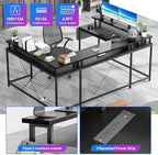GAOMON U Shaped Desk, 79" U Shaped Gaming Desk with Monitor Stand and LED Lights, Reversible Long Shaped Large Computer Desk with Power Outlets, Large Corner Office Desk with Storage Bag and Hooks - Image 6