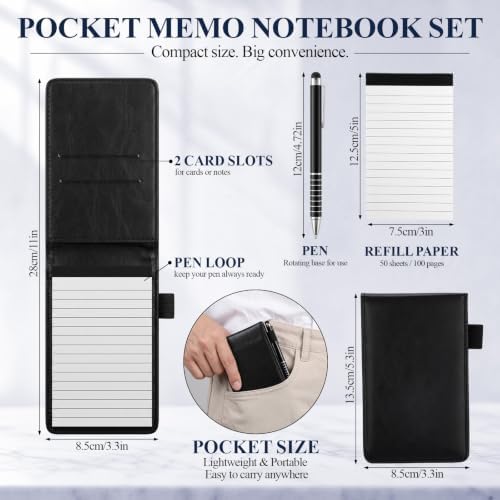 6 Set Small Pocket Notepad with Pen Holder A7 Mini Notepad - Image 2