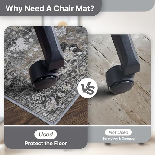 36"x60" Office Chair Mat for Hardwood Floor, Non-Slip Washable Black - Image 4