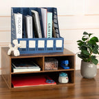 EMERIT Printer Stand Shelf with Storage Wood Desk Paper Organizer for Home/Office, Printer Riser, 2 Tier - Image 6