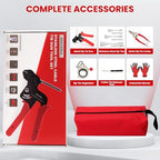 Stainless Steel Cable Tie Gun Set Metal Zip Tie Tool Kit (Red) - Image 6