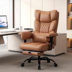 Misolant Big and Tall Office Chair with Footrest, High Back Executive Desk Chair with Adjustable Lift Armrest, 155°Recline，Lumbar Support Pillow, Faux Leather Gaming Chairs for Home or Office - Image 2