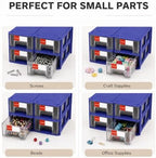 16 Pack Stackable Desk Organizer Drawers for Craft Storage Blue - Image 5