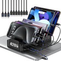 Zobirez 420W 10-Port Fast USB Charging Station for Multiple Devices, Black by Zobirez